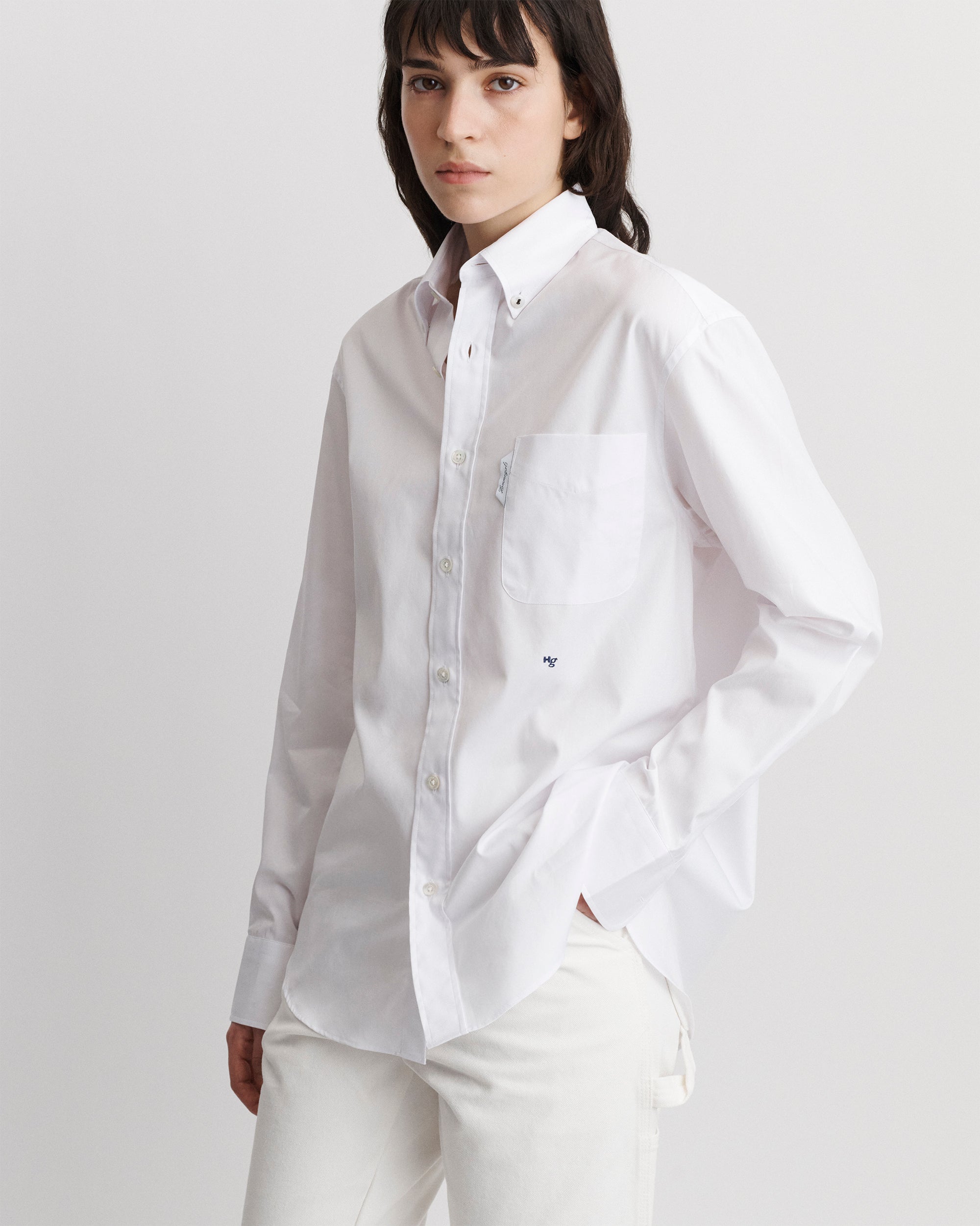 Oxford Shirt in White Poplin – HOMMEGIRLS