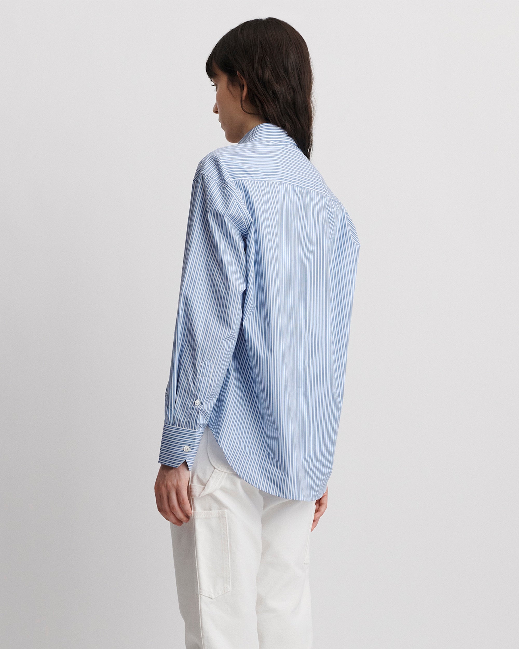 Classic Shirt in Blue Mini Stripe – HOMMEGIRLS