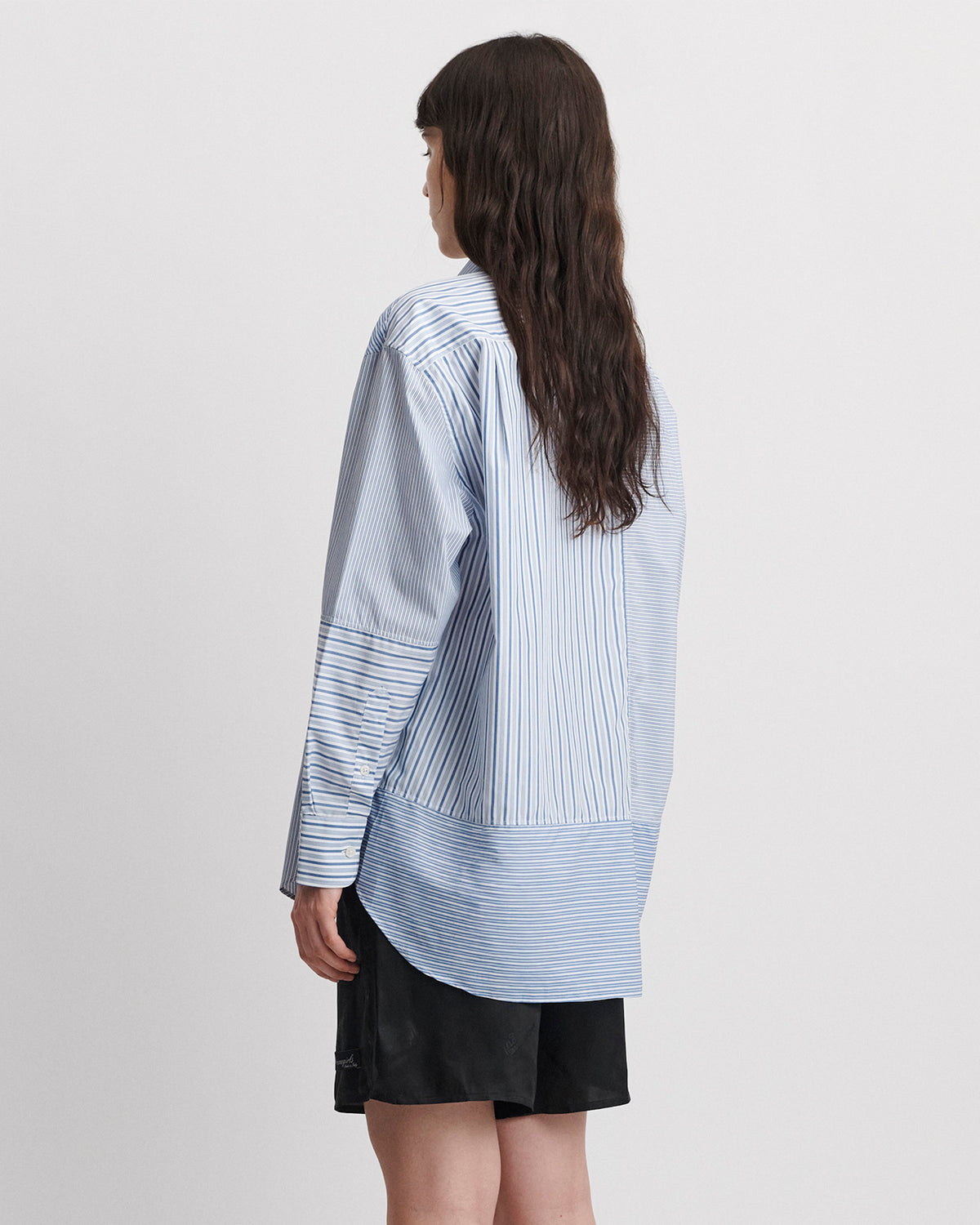 Patchwork Shirt in Blue Stripe Combo