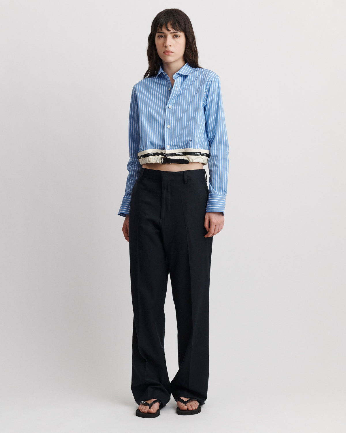 Belted Shirt in Classic Stripe