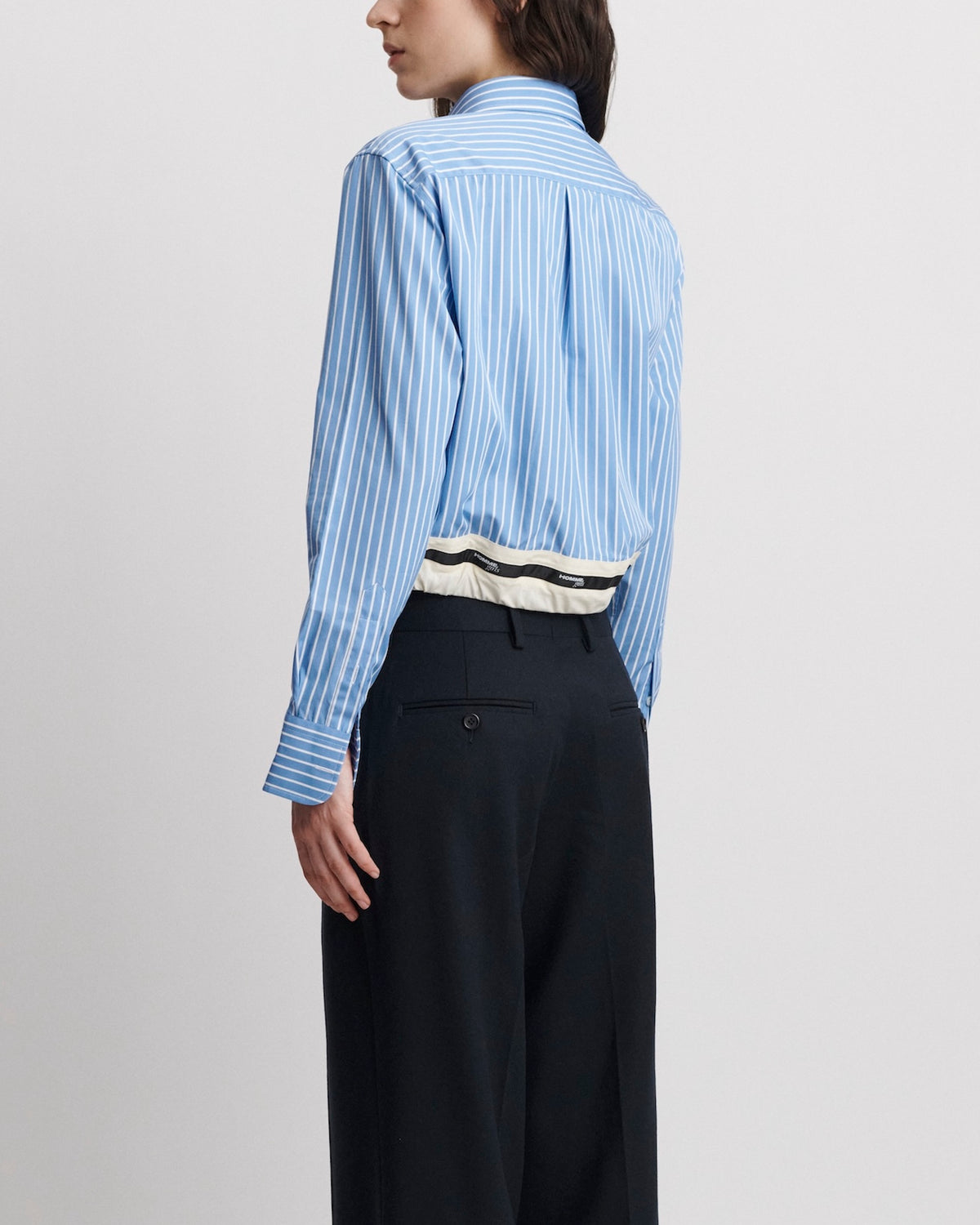 belted dress shirt HOMMEGIRLS Belted Shirt in Classic Stripe S / Classic Stripe