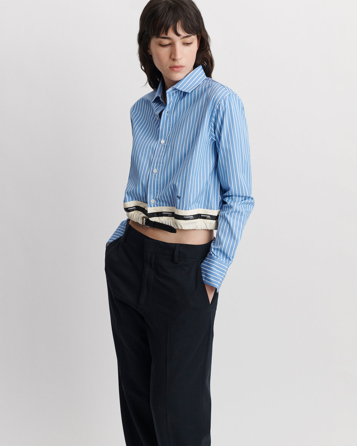 Belted Shirt in Classic Stripe