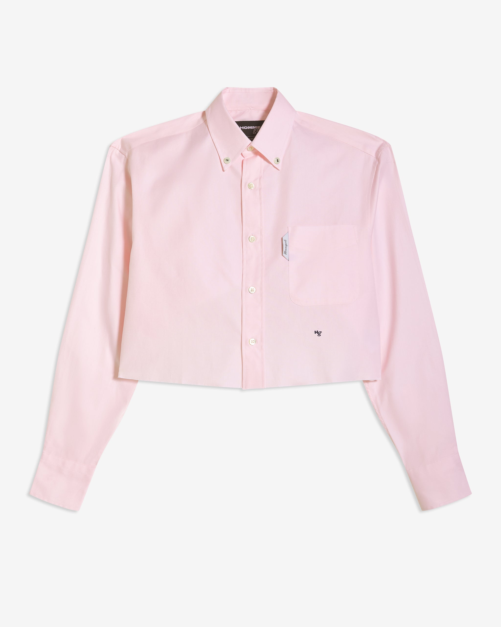 Cropped Oxford Shirt in Pink