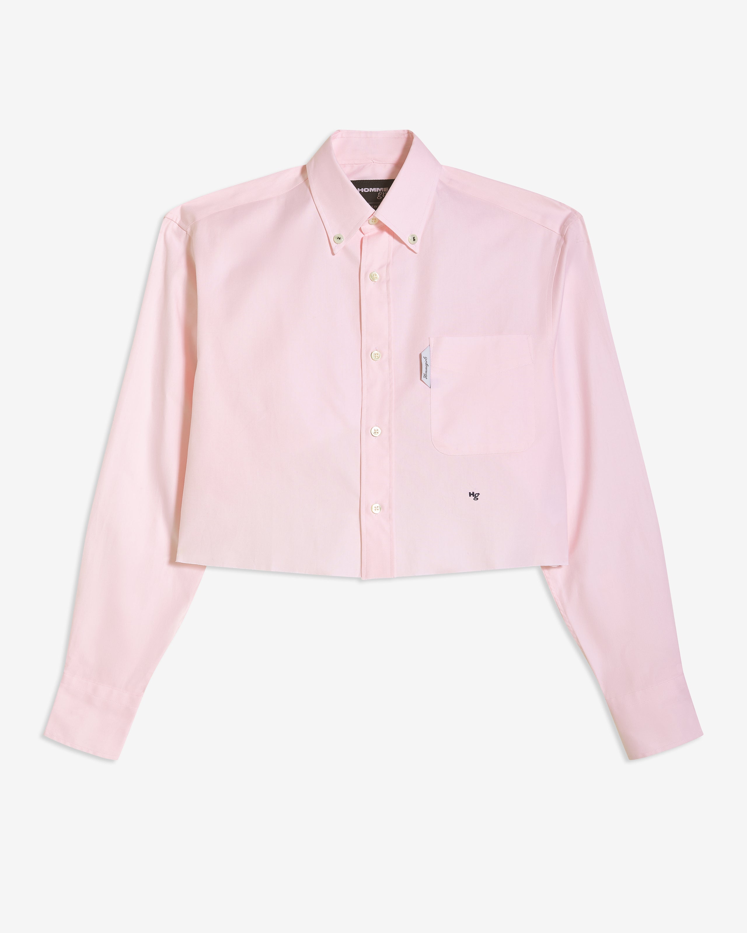 Cropped Oxford Shirt in Pink