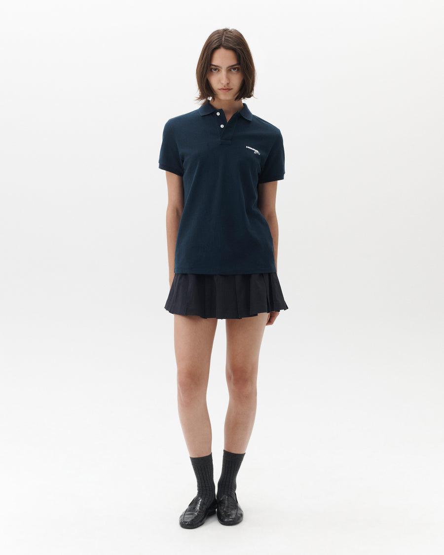 Pleated Mini Skirt in Navy