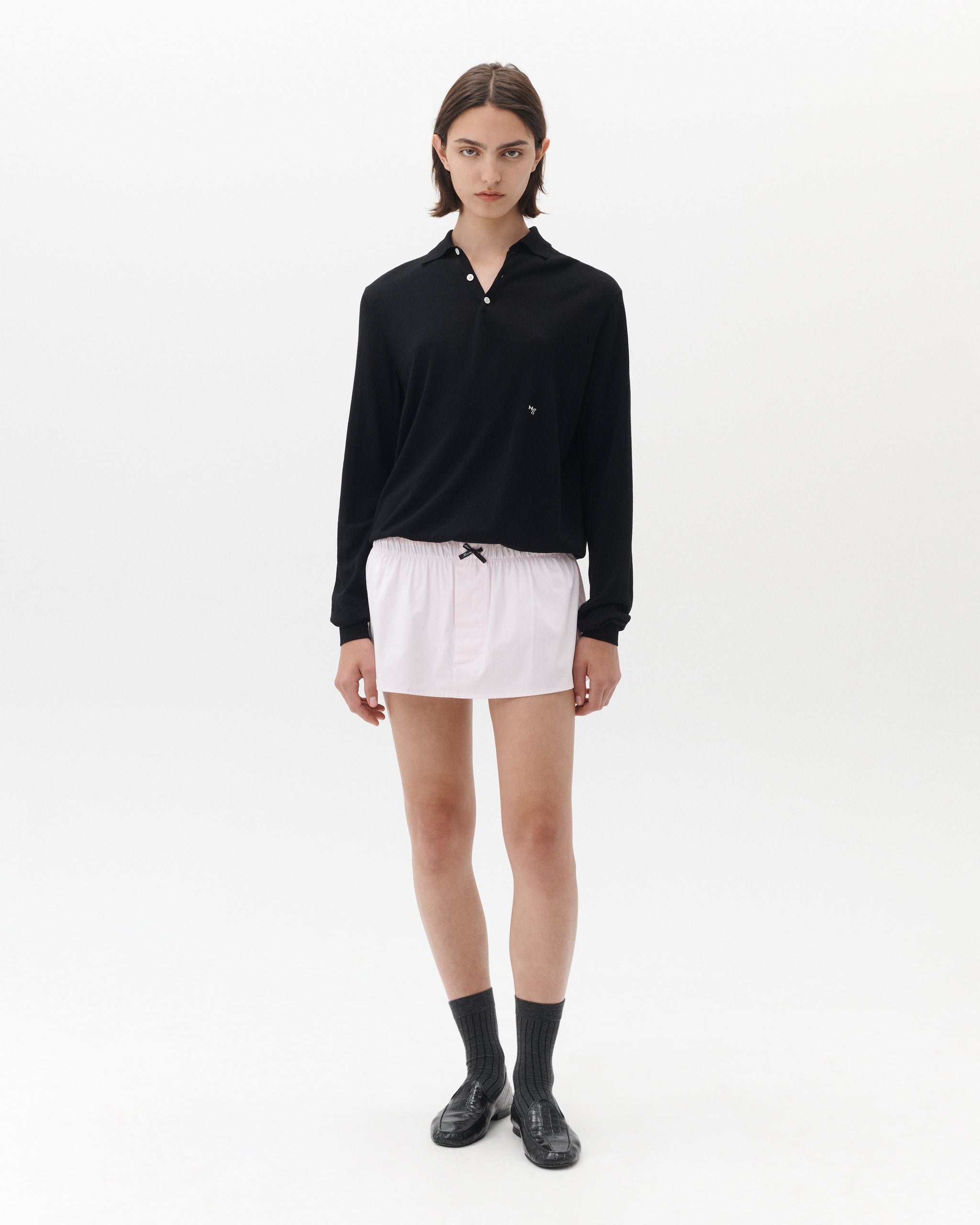 Mini Skirt in Pink Oxford