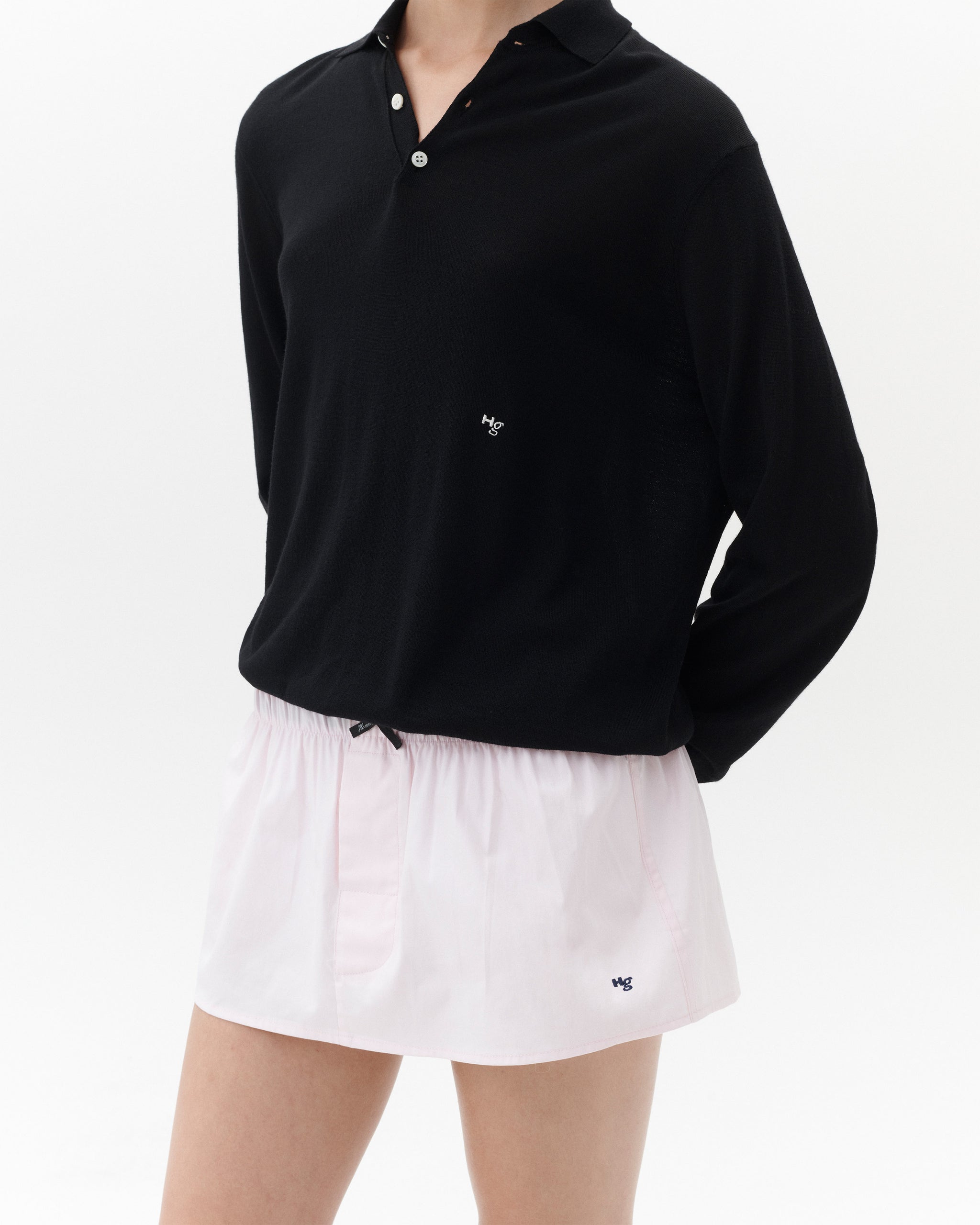 Mini Skirt in Pink Oxford
