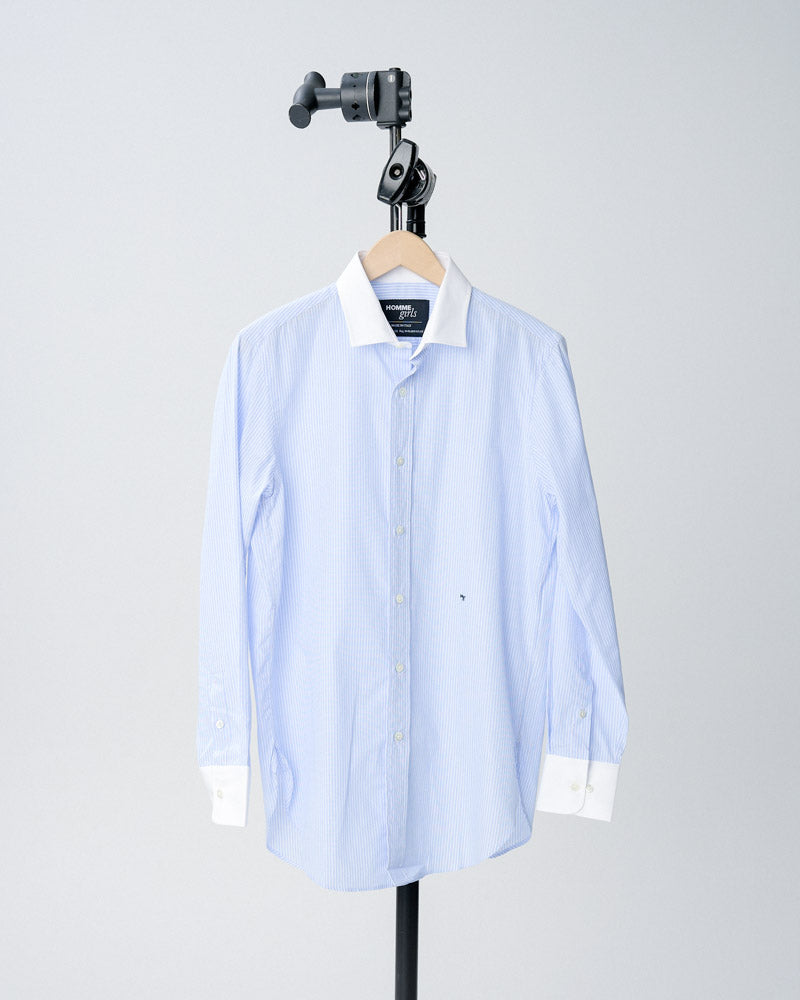 Banker Stripe Shirt With Contrast Collar