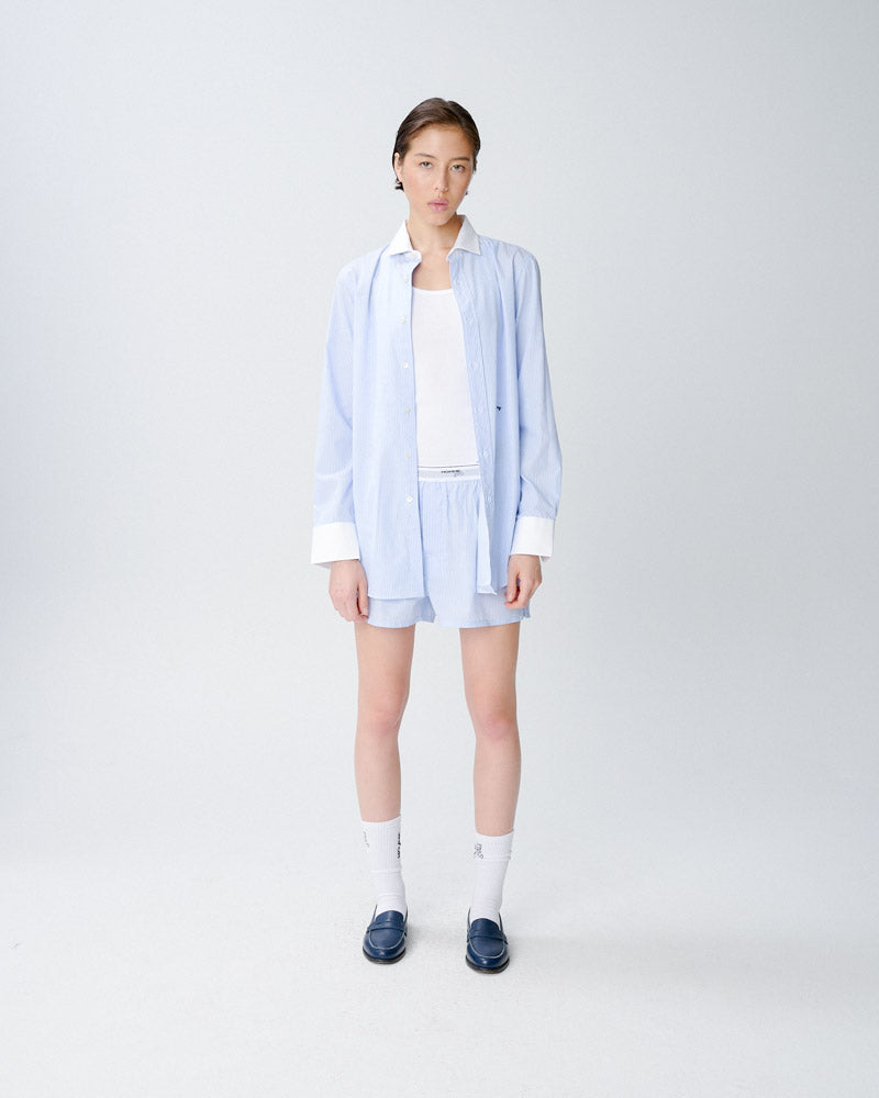 Banker Stripe Shirt With Contrast Collar