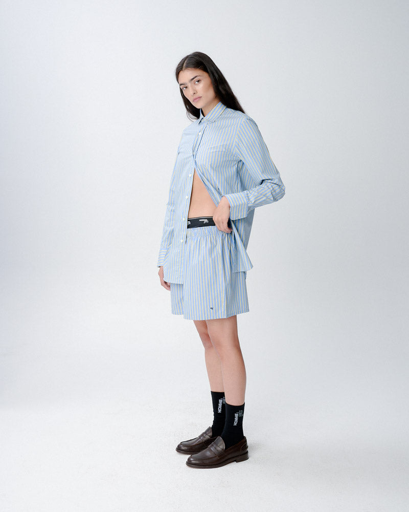 Classic Shirt in Blue Yellow Stripe