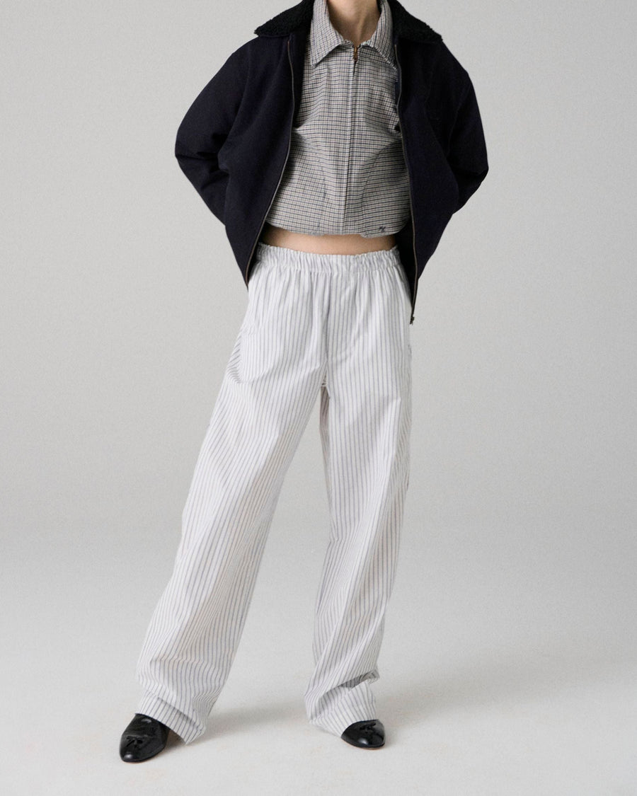 Pajama Pant in White Stripe