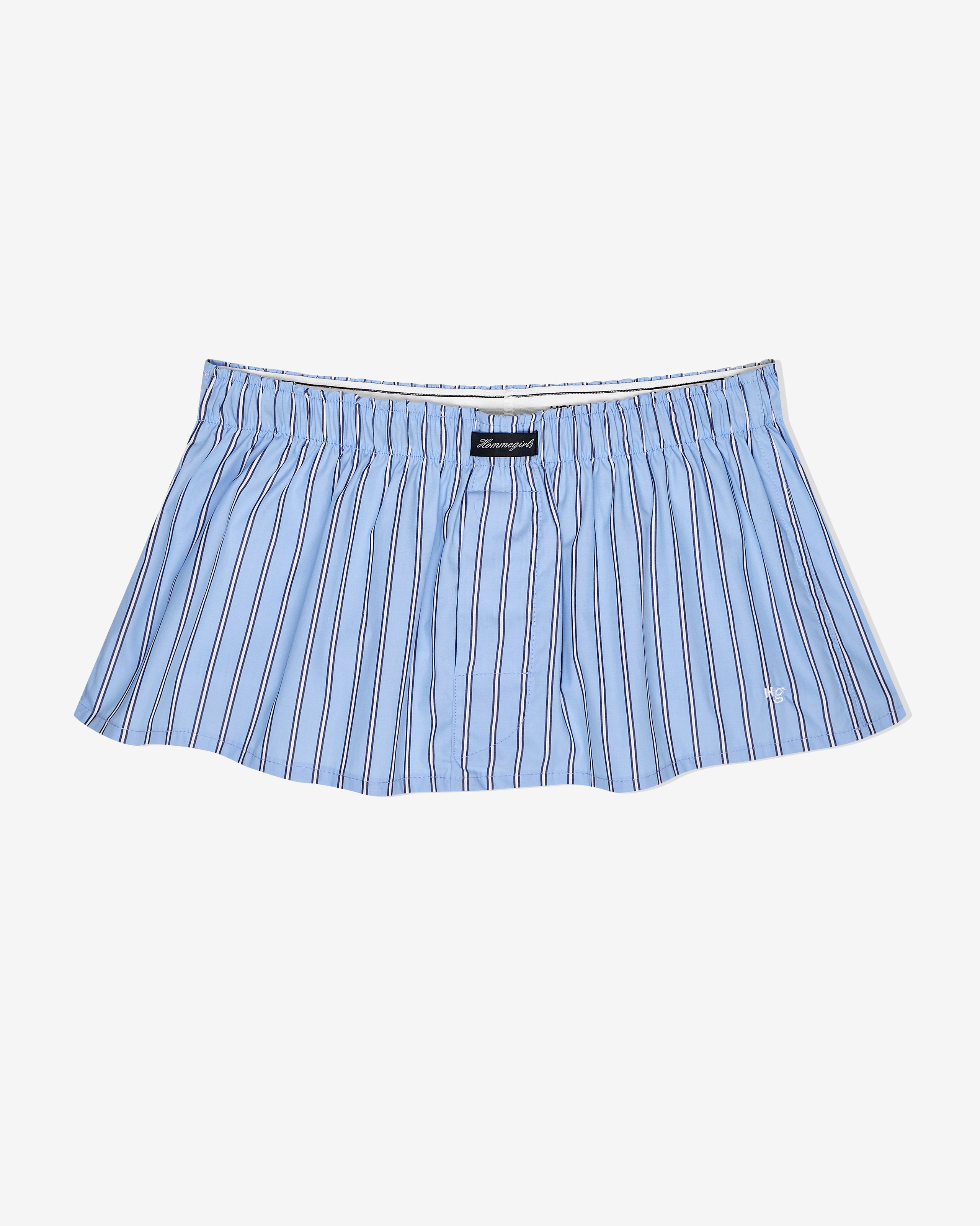 Mini Boxer Skirt / Bandeau Top in Japanese Blue Stripe
