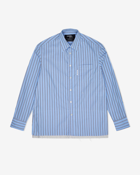 【YOURNUS】Sage Blue Stripe Shirt Mini Shirtdress in Japanese Blue Stripe – HOMMEGIRLS