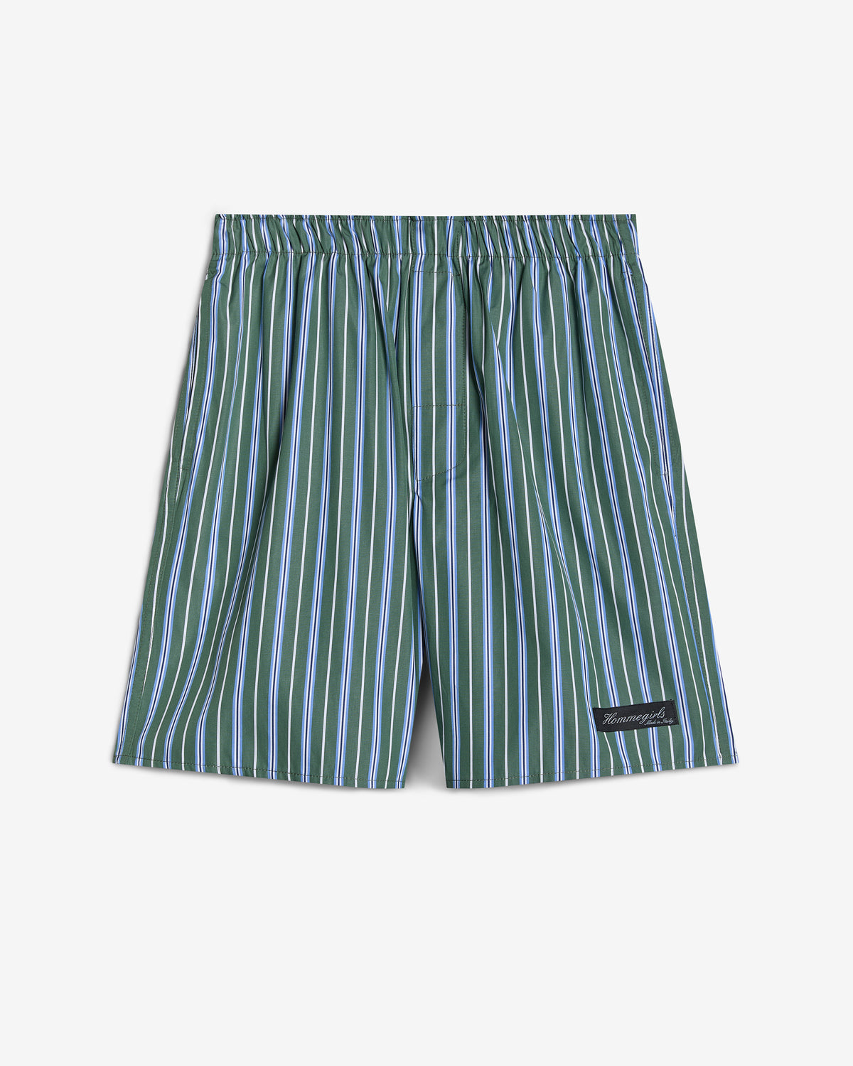 Long Boxer Short in Green Porto Stripe
