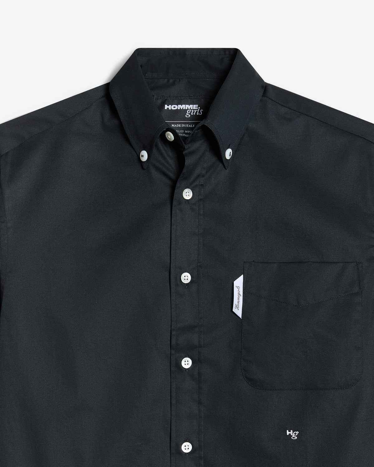 Oxford Shirt in Black Poplin