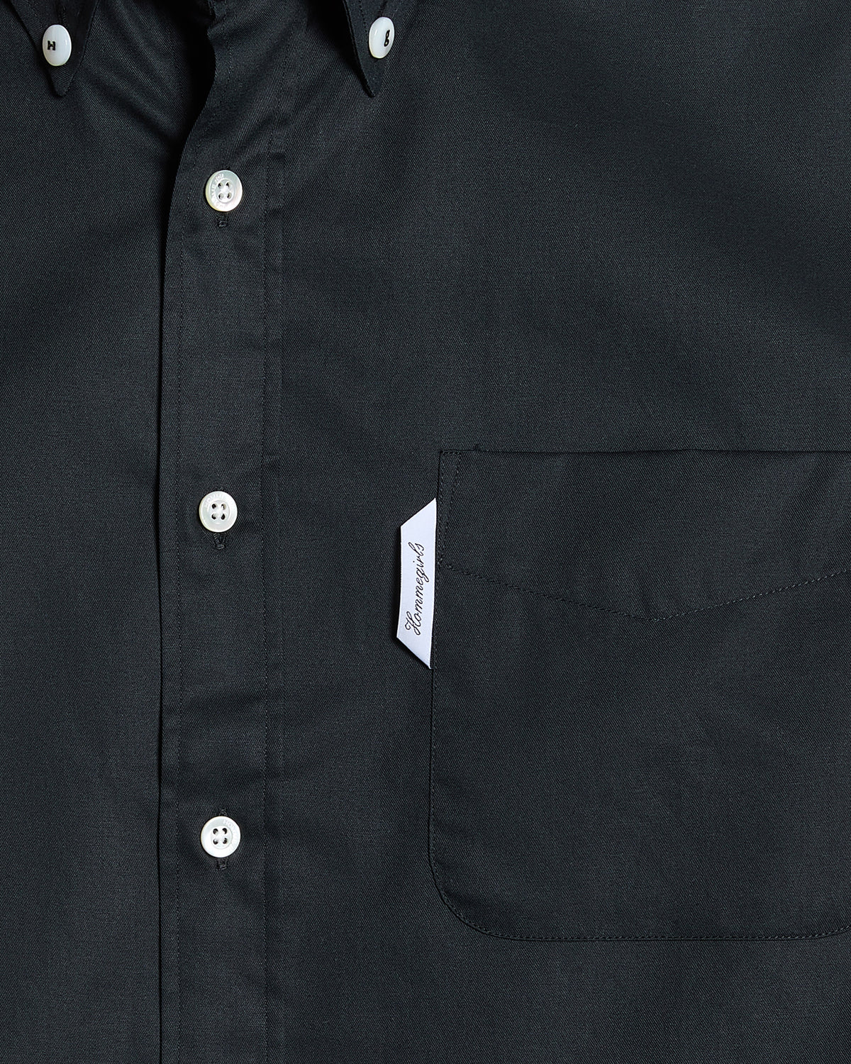 Oxford Shirt in Black Poplin