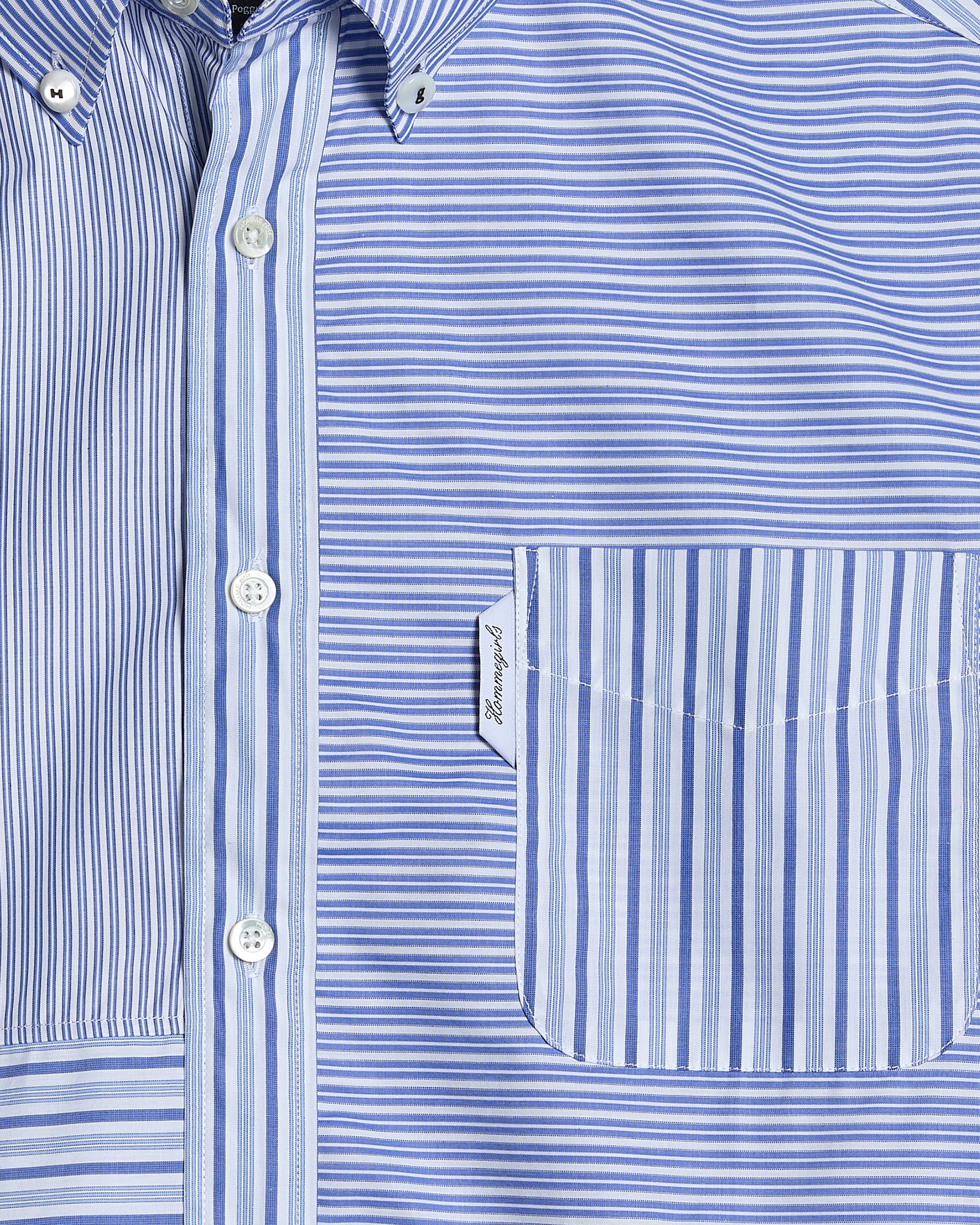 Patchwork Shirt in Blue Stripe Combo – HOMMEGIRLS