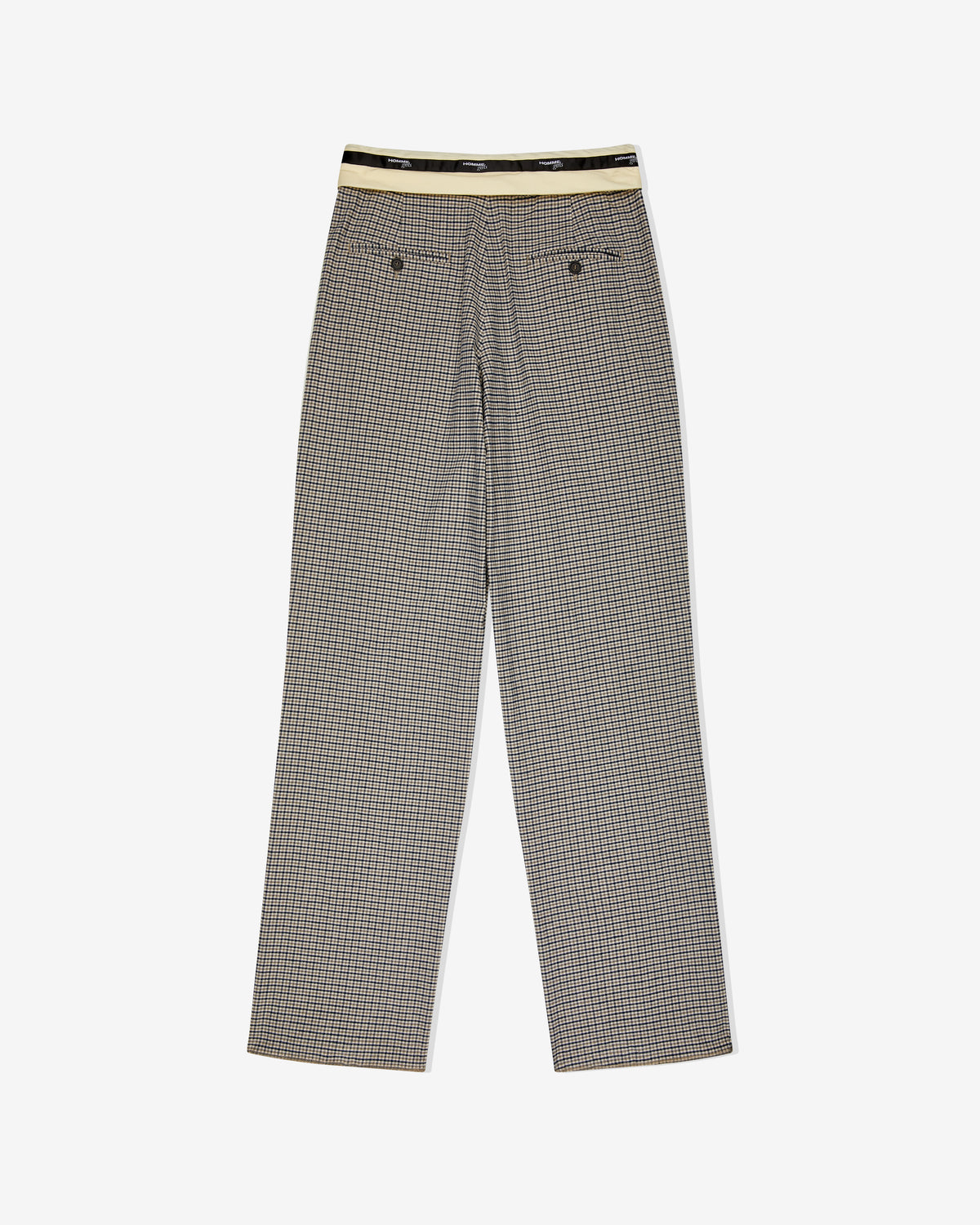 Flip Waist Pant with Belt in Check Plaid