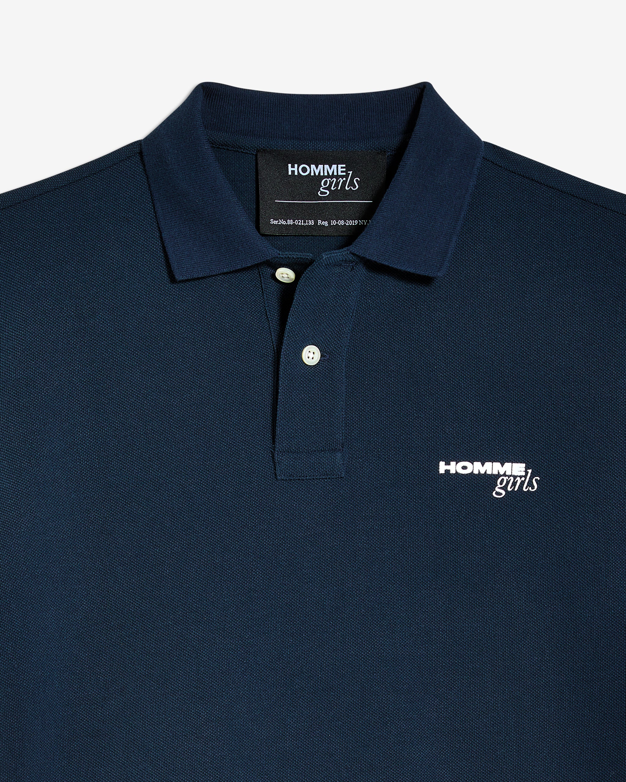 Short Sleeve Pique Polo in Navy