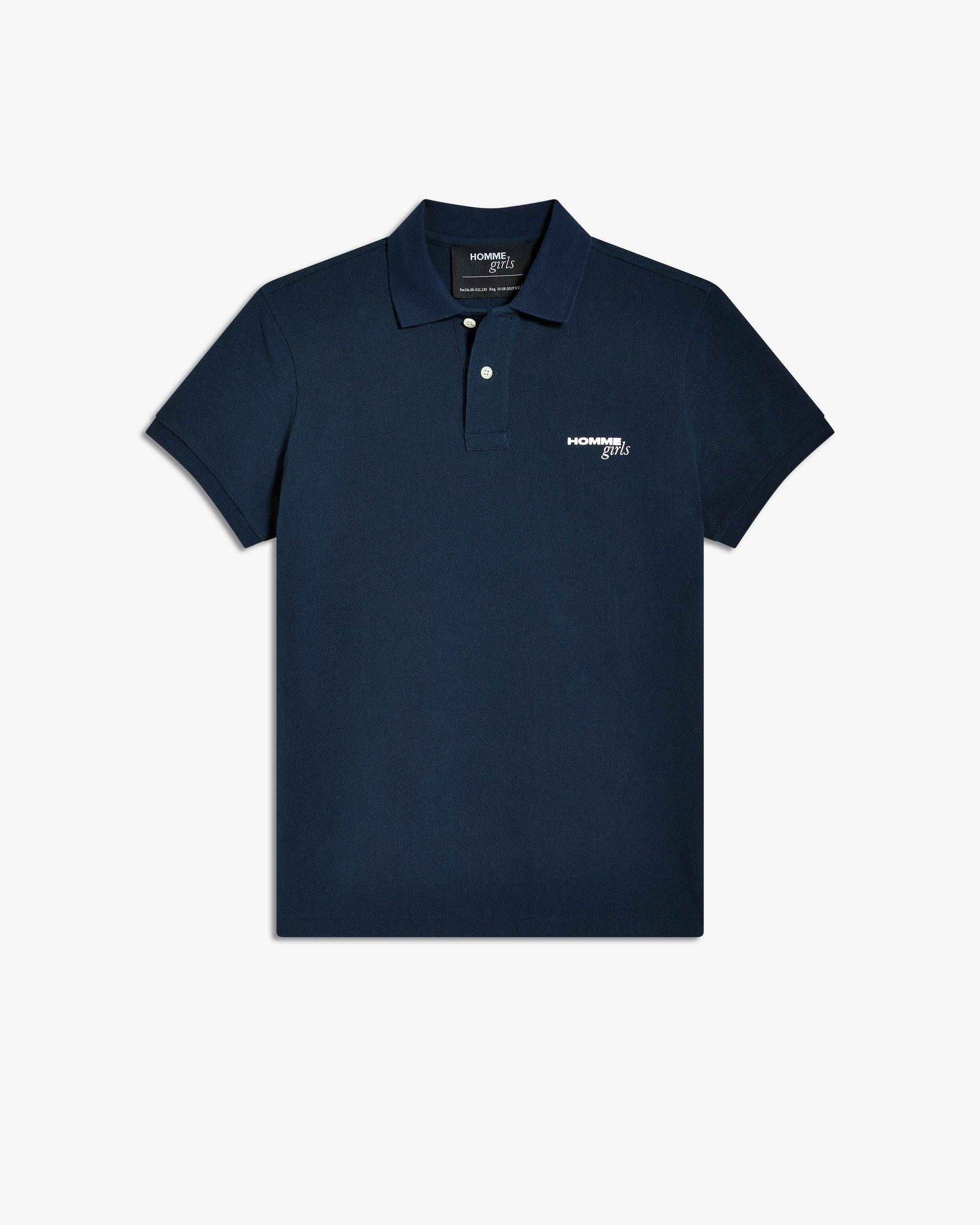 Short Sleeve Pique Polo in Navy