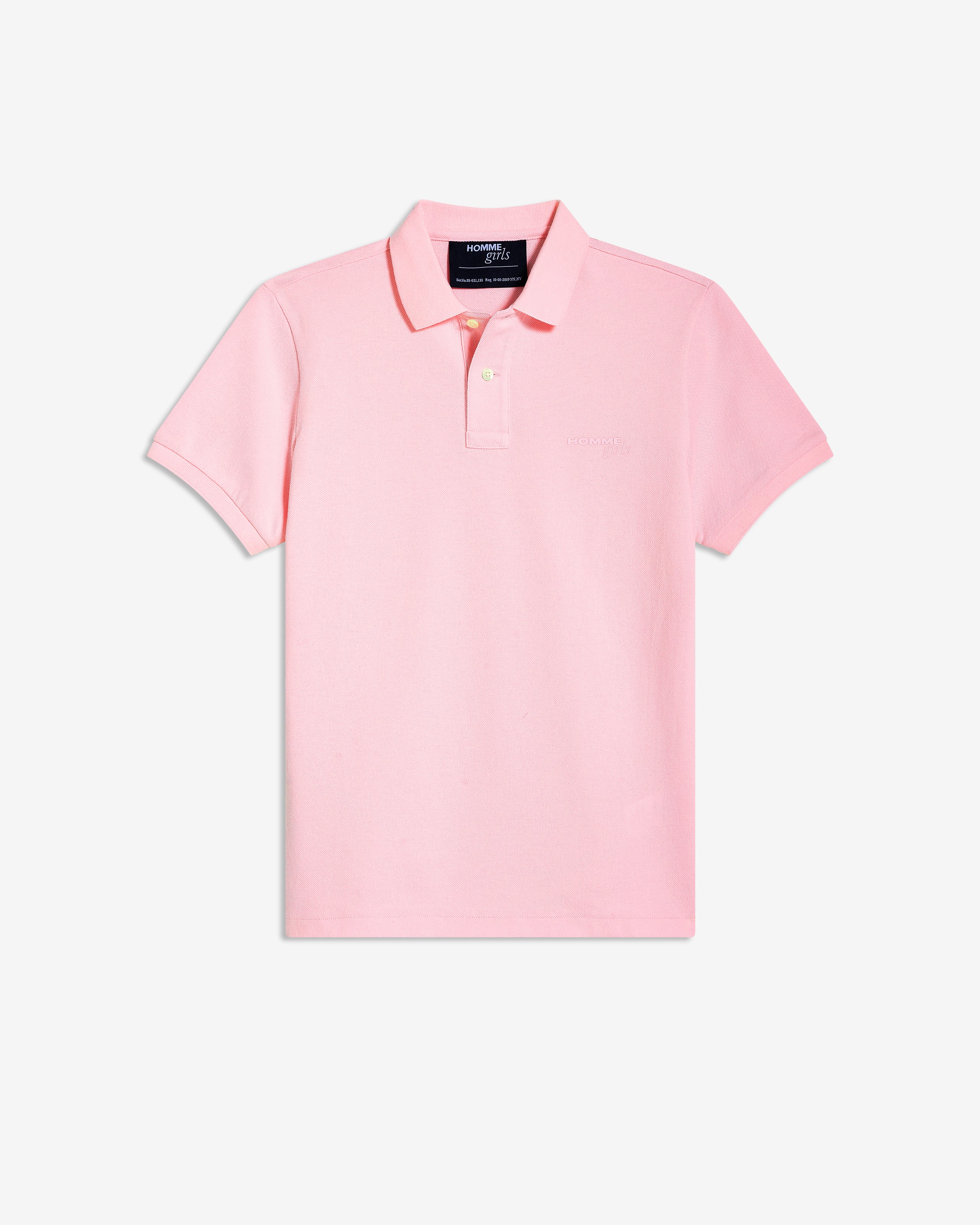Short Sleeve Pique Polo in Pink