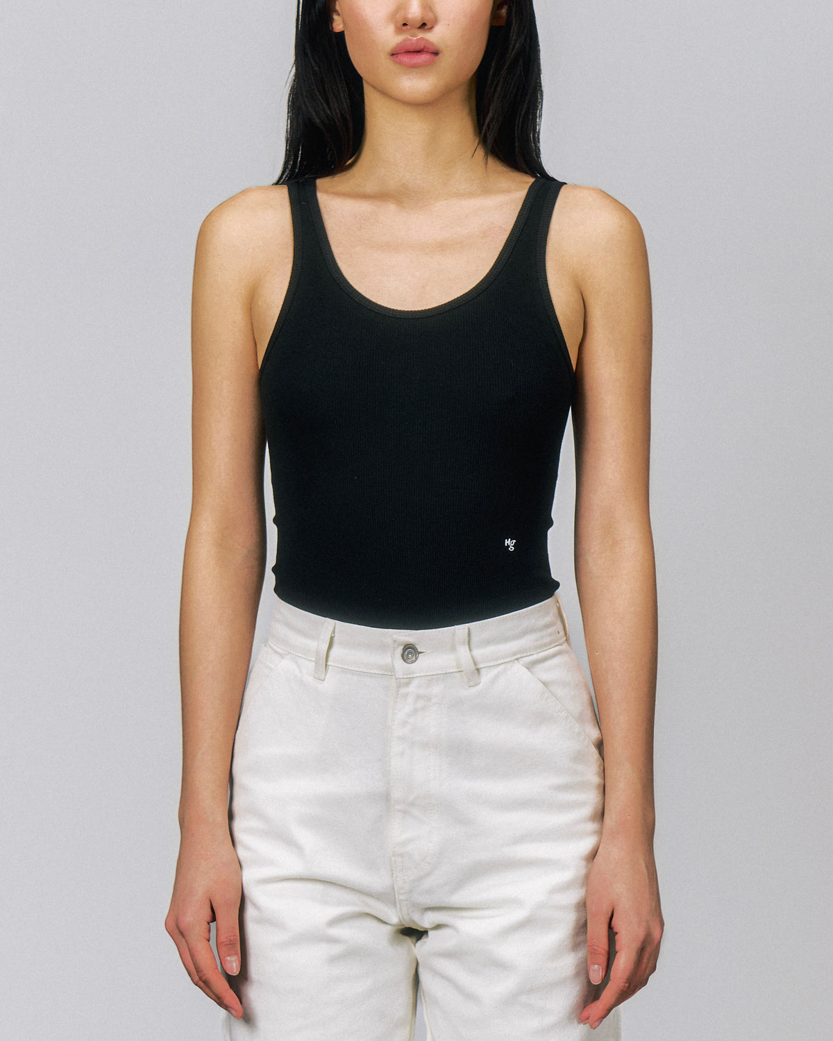 Ribbed Cotton Bodysuit in Black