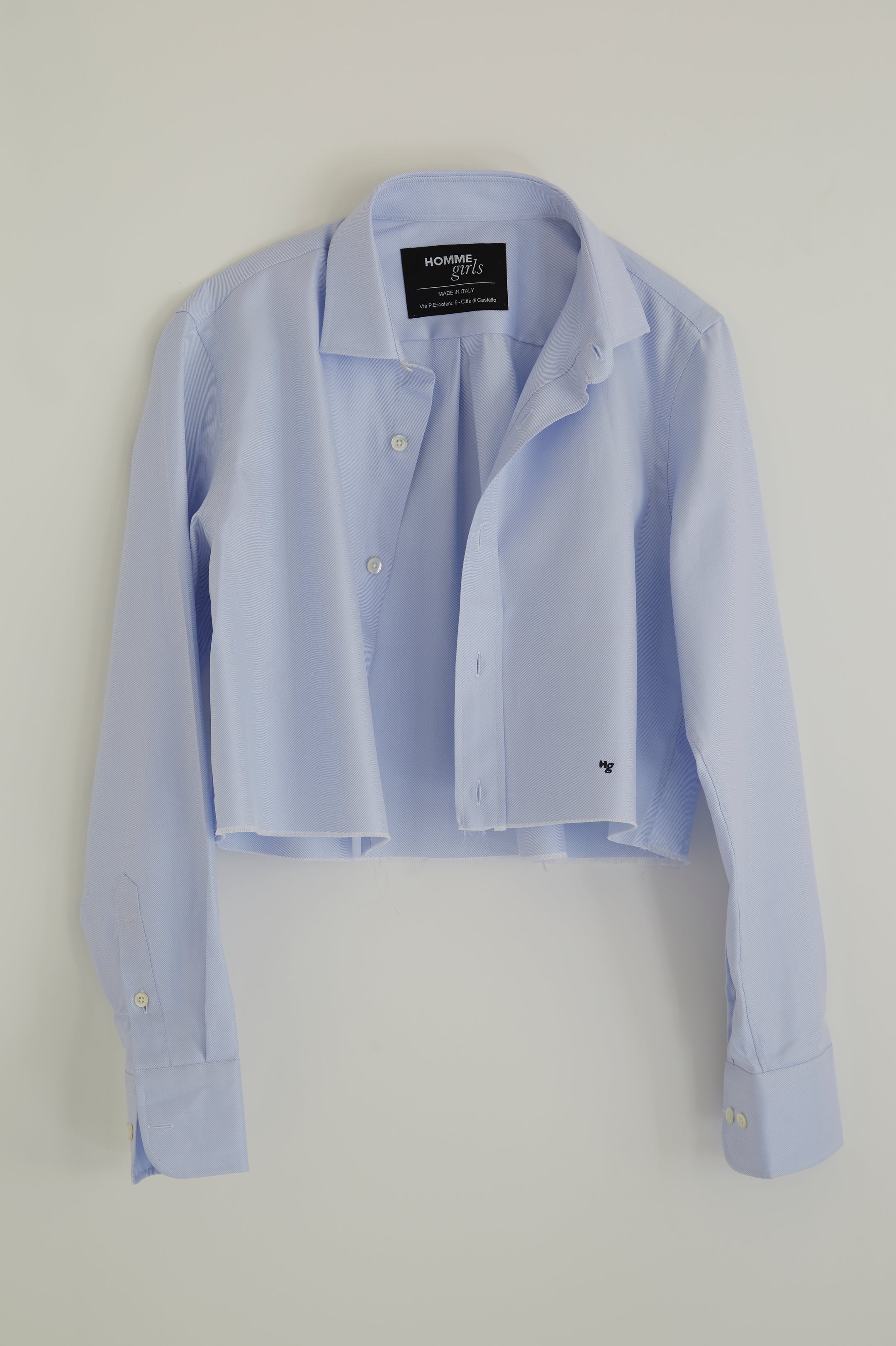 Chambray Blue Cropped Shirt