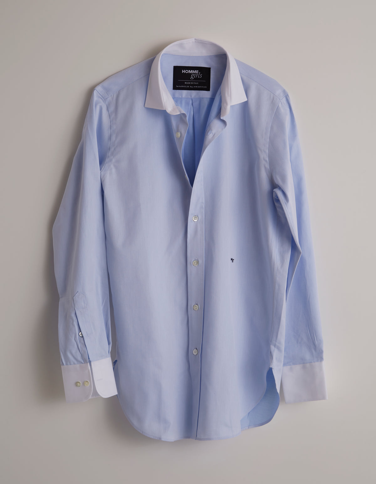 Chambray Blue Classic Contrast Collar Shirt