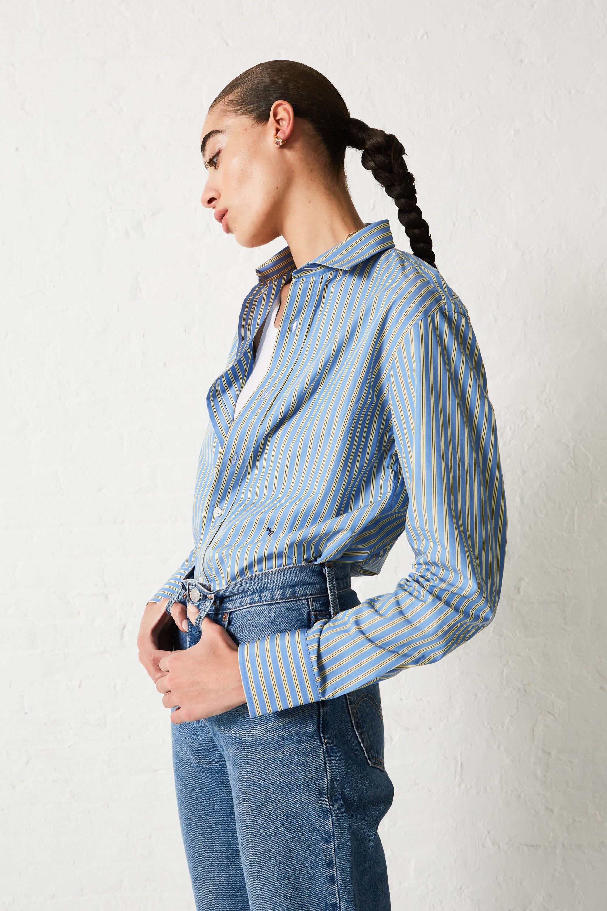 Yellow Stripe Shirt HOMMEGIRLS