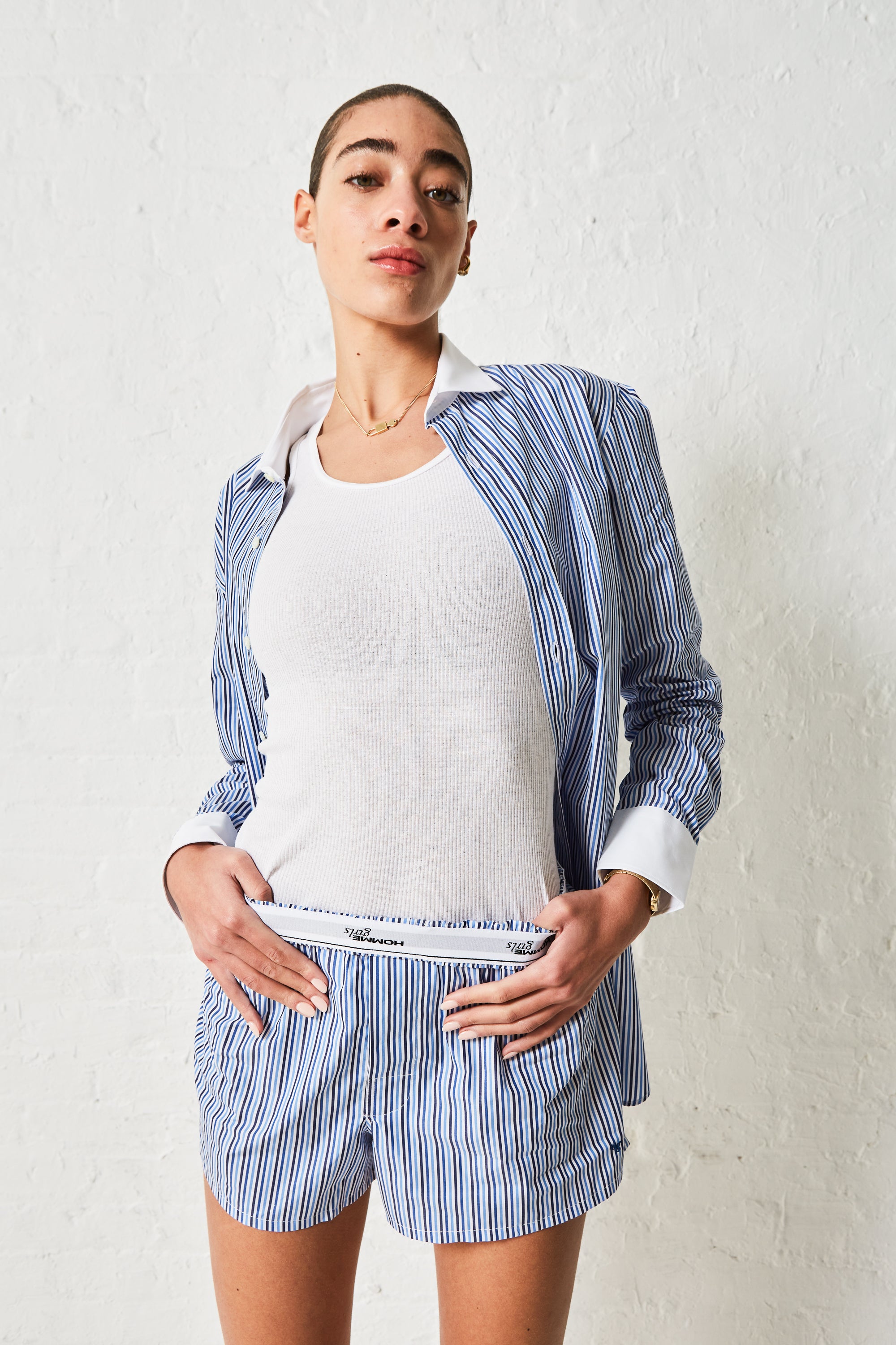 Multi Blue Stripe Shirt